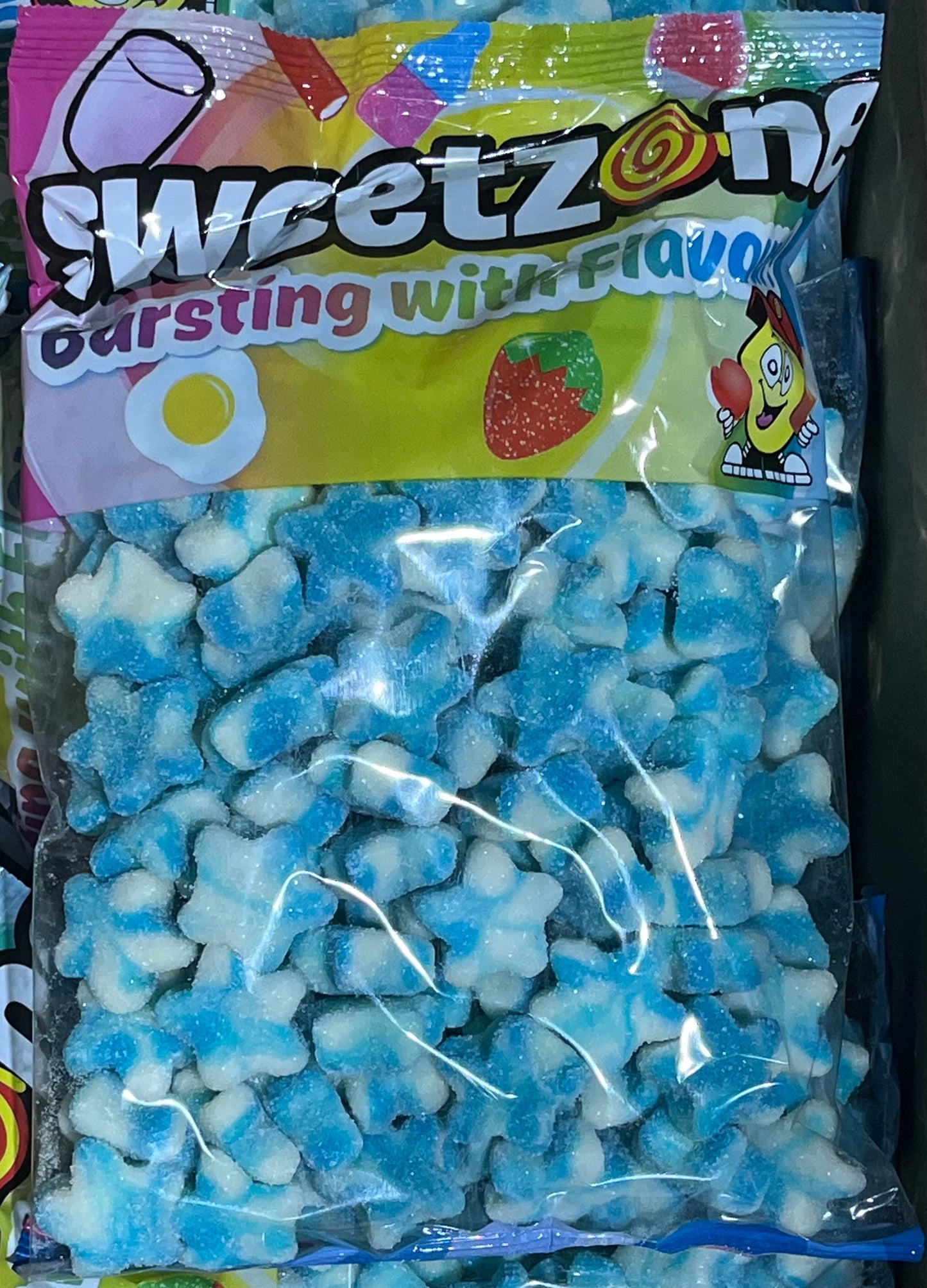 Fizzy Blue & White Stars 1KG Bag - 1F120