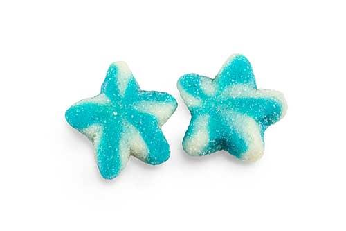 Sugared Blue Twist Stars 1Kg Bag Certified Halal