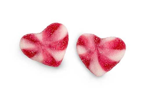 Sugared Strawberry-Cream Twist Heart 1Kg Bag Certified Halal