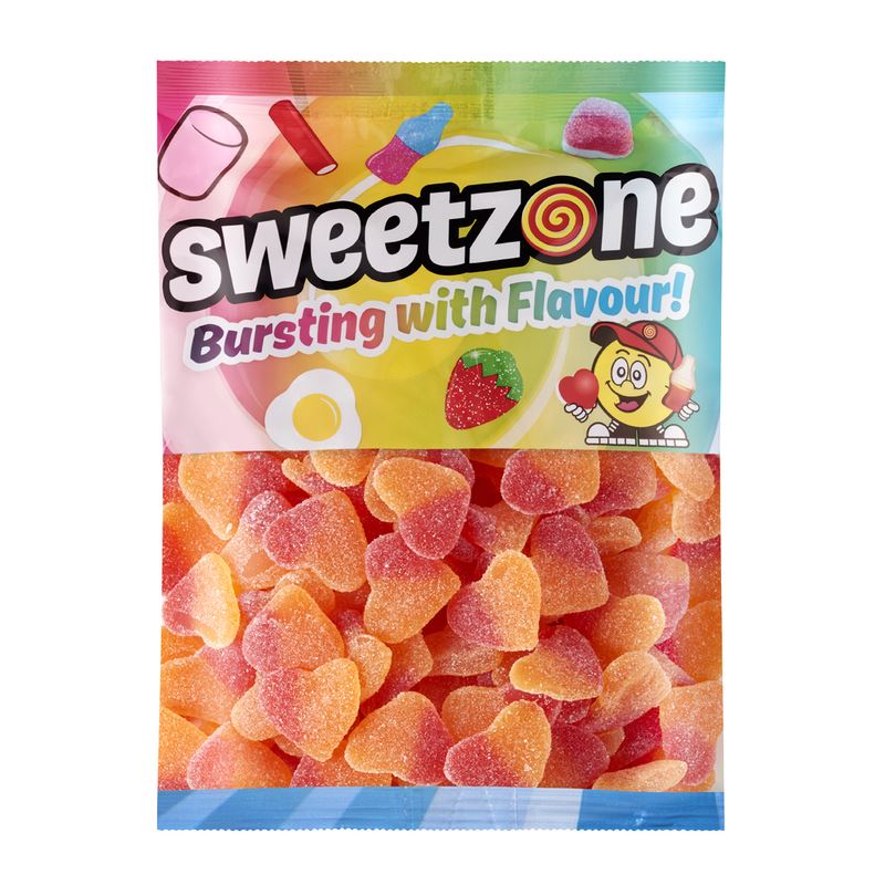 Fizzy Peach Hearts 1KG Bag - 1F111