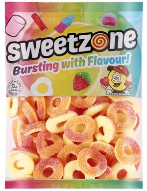 Sweetzone Peach Rings 1kg Bag HMC Certified Halal - Amazing Sweets UK