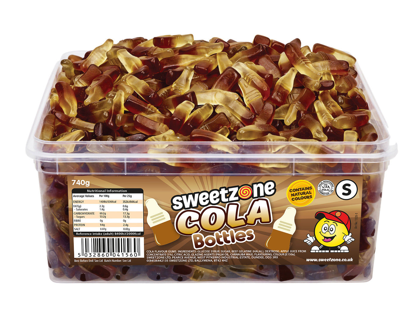Sweetzone Cola Bottles 805g Tub HMC Certified Halal