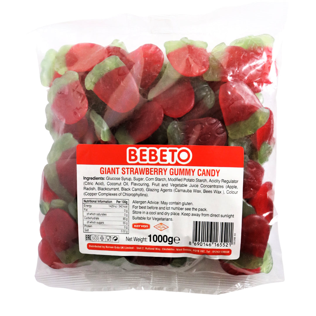 Bebeto Giant Strawberry VEGAN 1 KG Bag Certified Halal (16017370)