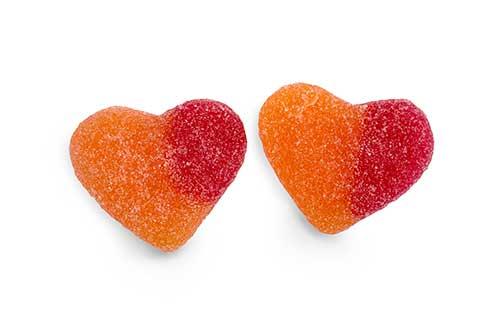 Sugared Peach Heart 1Kg Bag Certified Halal