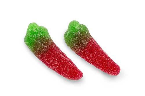 Sugared Hot Chilli Pepers / Sour Chilli peppers 1Kg Bag Certified Halal