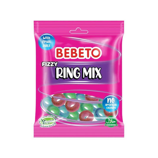 Bebeto Fizzy Ring Mix 150g Bag Certified Halal (16021058)