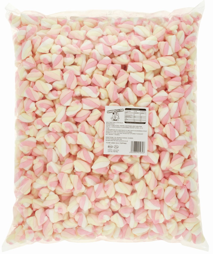 Sweetzone Mini Twist Mallows 1 Kg Bag HMC Certified Halal