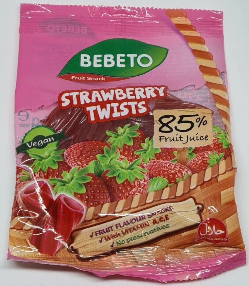 Bebeto Strawberry Twists 15g Certified Halal (16011215) - (not a multi pack)