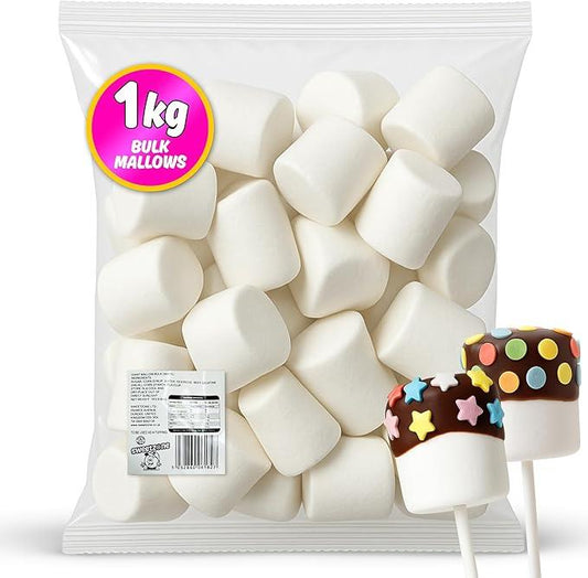 White Giant Marshmallows for Toasting or Snacking 1KG Bag - 1F150 - HMC Certifed Halal