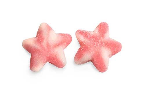 Sugared Pink Twist Stars 1Kg Bag Certified Halal