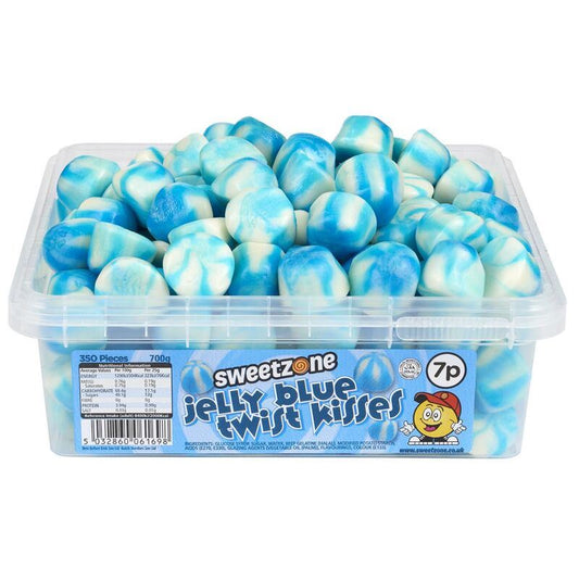 Sweetzone Jelly Blue Twist Kisses 700g TUB - 1H112 HMC Certified Halal