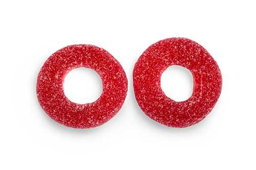 Sour Strawberry Rings 1Kg Bag Certified Halal