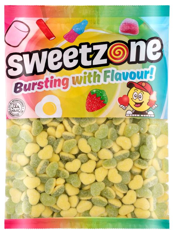 Sweetzone Apple & Custard Hearts 1kg Bag HMC Certified Halal - Amazing Sweets UK