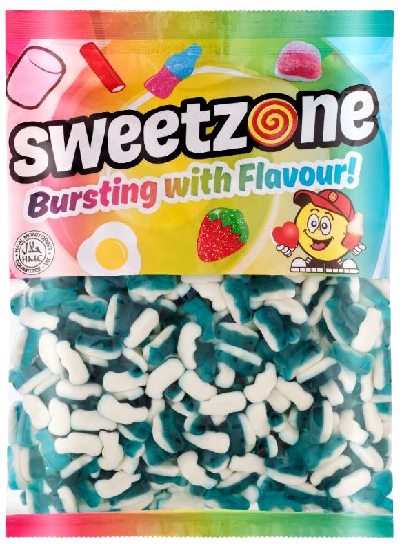 Sweetzone Blue Dolphins 1kg Bag HMC Certified Halal - Amazing Sweets UK