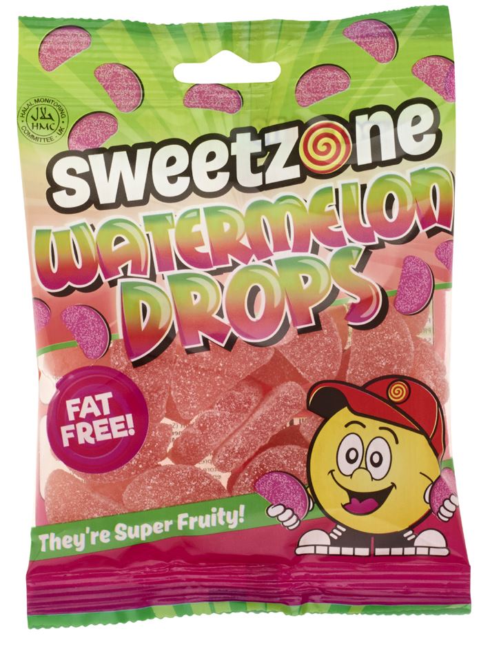 Sweetzone Watermelon Drops 90g Bag HMC Certified Halal - Amazing Sweets UK