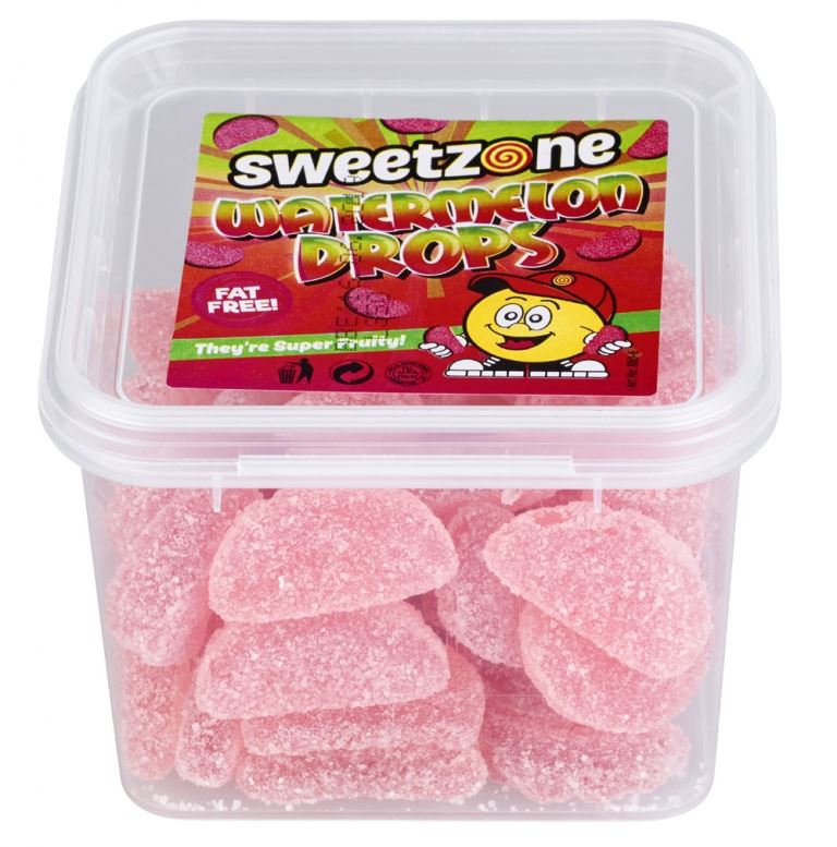 Sweetzone Watermelon Drops 180G Tub HMC Certified Halal - Amazing Sweets UK