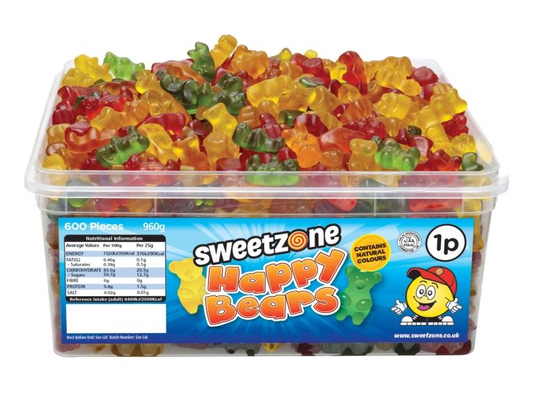 Sweetzone Happy Bears 805g Tub HMC Certified Halal