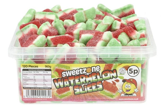 Sweetzone Watermelon Slices 900g Tub of 120 Pieces HMC Certified Halal - Amazing Sweets UK