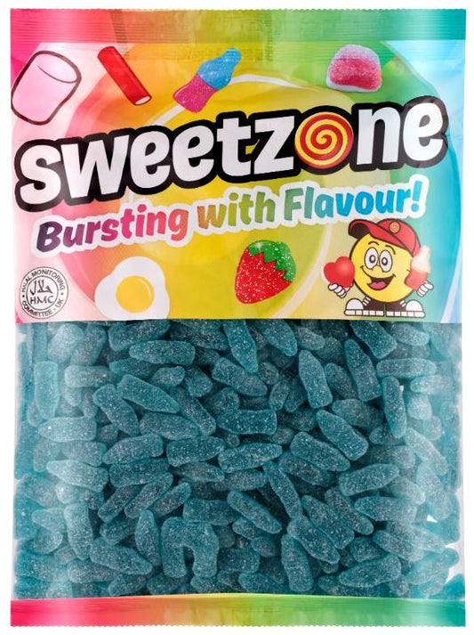 Sweetzone Blue Raspberry Bottles 1kg Bag HMC Certified Halal - Amazing Sweets UK