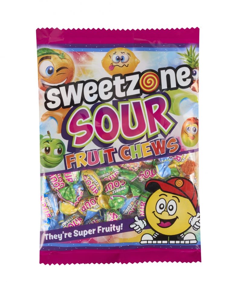 Sweetzone Sour Fruit Chews 180g Bag HMC Certified Halal - Amazing Sweets UK