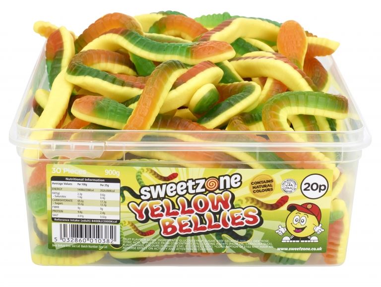 Sweetzone Giant Yellow Bellies 900g Tub of 30 Pieces HMC Certified Halal - Amazing Sweets UK