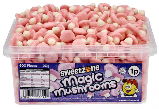 Sweetzone Magic Mushrooms 900g Tub of 600 Pieces HMC Certified Halal - Amazing Sweets UK