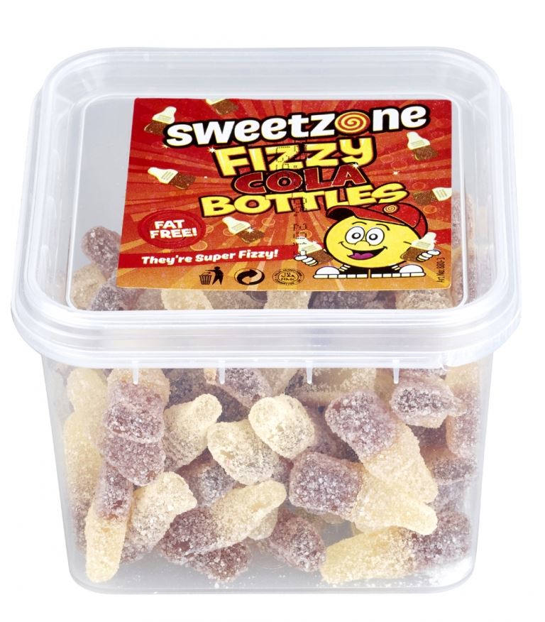 Sweetzone Fizzy Cola Bottles 180G Tub HMC Certified Halal - Amazing Sweets UK