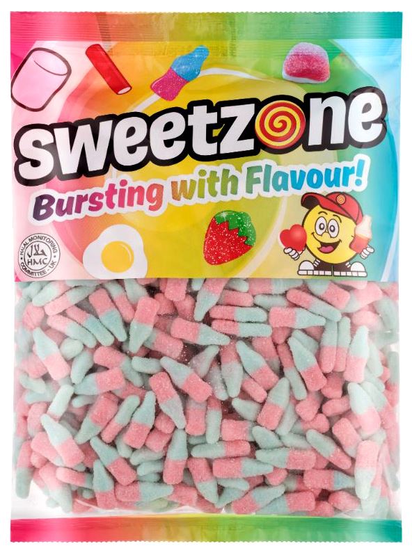 Sweetzone Fizzy Blue Bottles 1kg Bag HMC Certified Halal - Amazing Sweets UK