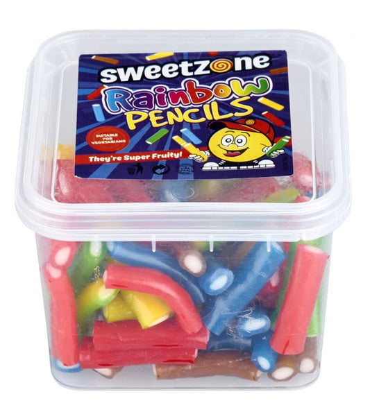 Sweetzone Rainbow Pencils 180G Tub HMC Certified Halal - Amazing Sweets UK