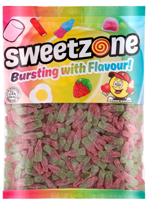 Sweetzone Watermelon Bottles 1kg Bag HMC Certified Halal - Amazing Sweets UK